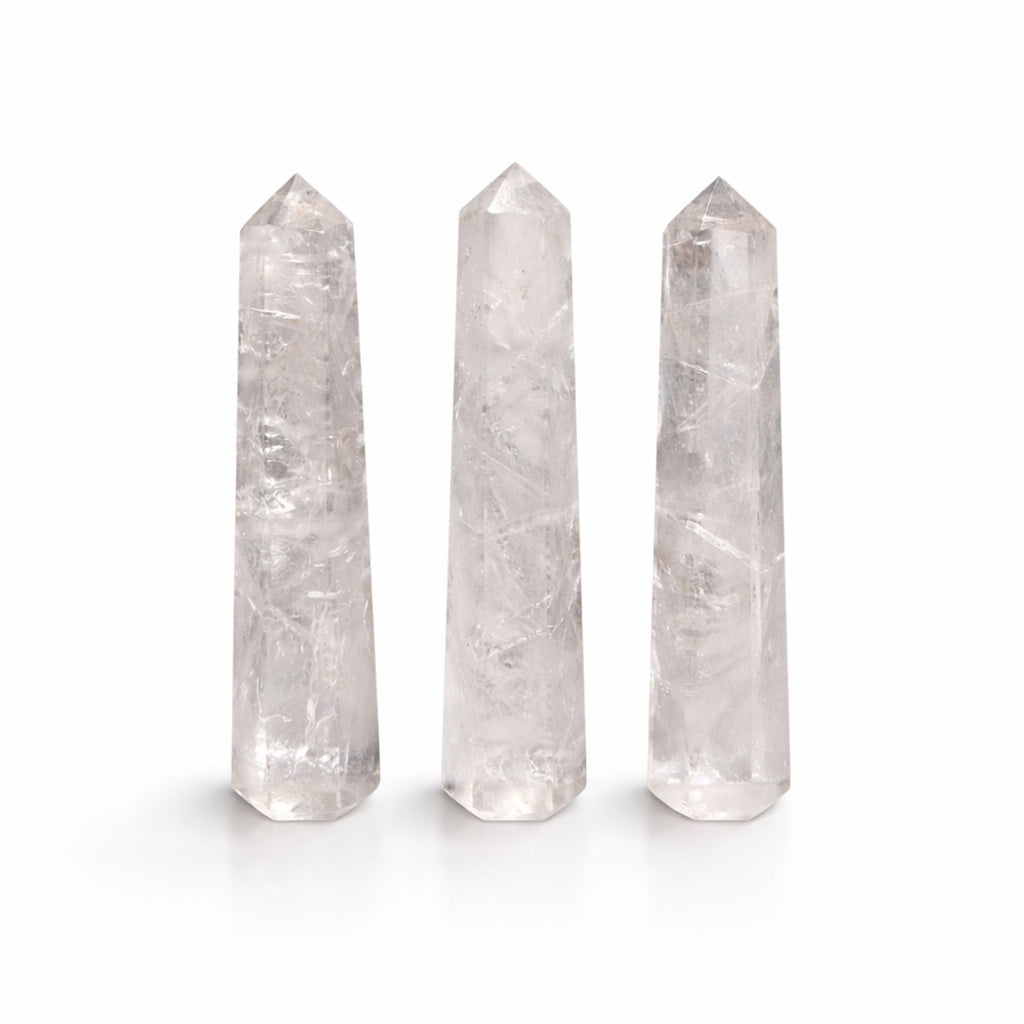 Gemstone Six Face Obelisk Point approx 11cm - Clear Quartz Points