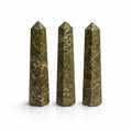 Gemstone Six Face Obelisk Point approx 11cm - Epidote Points