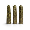 Gemstone Six Face Obelisk Point approx 11cm - Epidote Points
