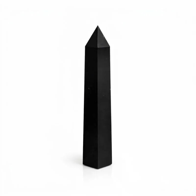 Gemstone Six Face Obelisk Point approx 17cm - Black Tourmaline Points