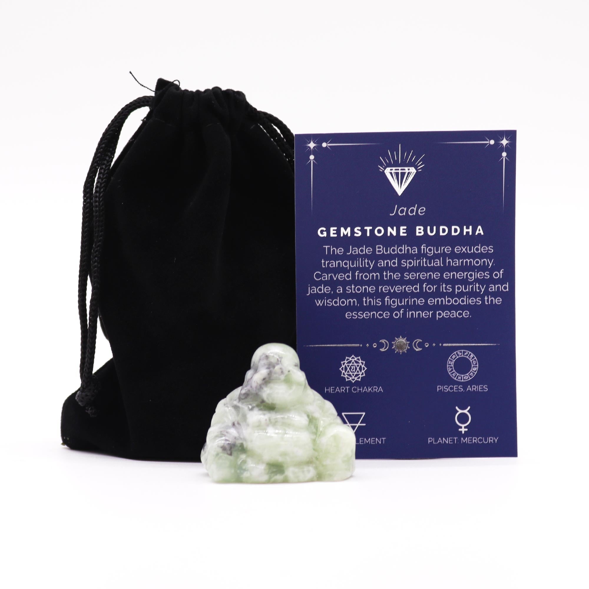 Gemstone Small Buddha - Jade From Witch, Please!