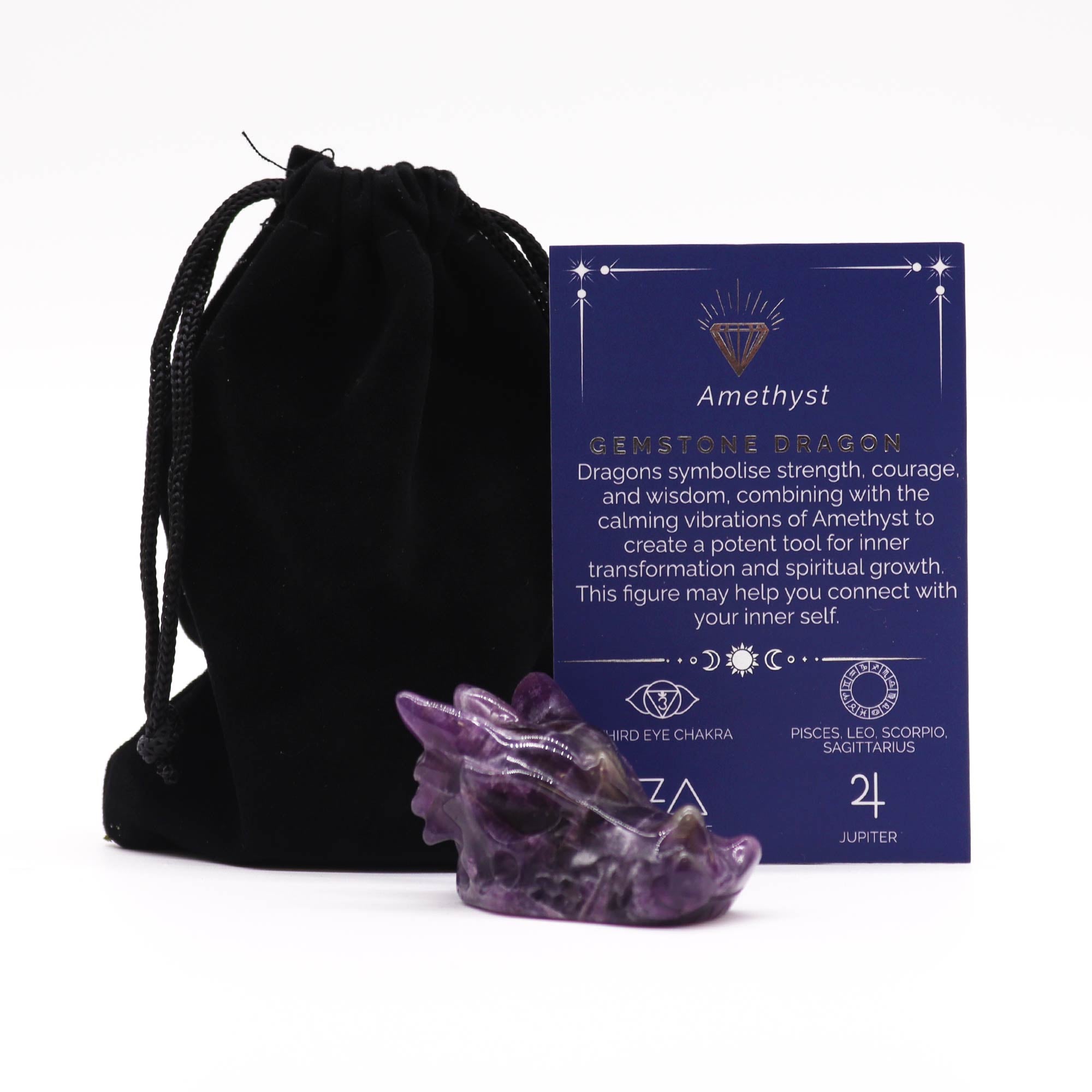 Gemstone Small Dragon Head- Amethyst From Witch, Please!
