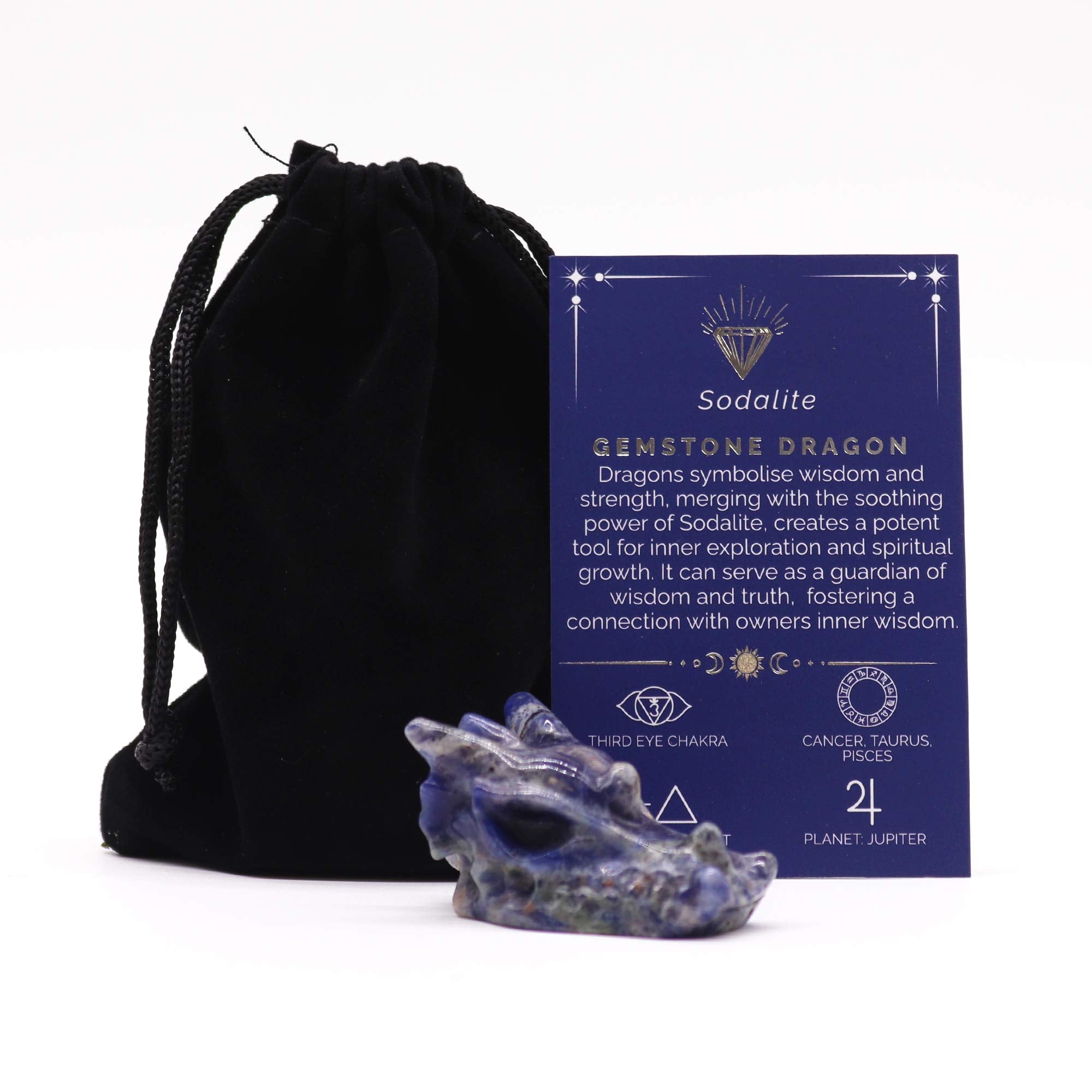 Gemstone Small Dragon Head- Sodalite From Witch, Please!