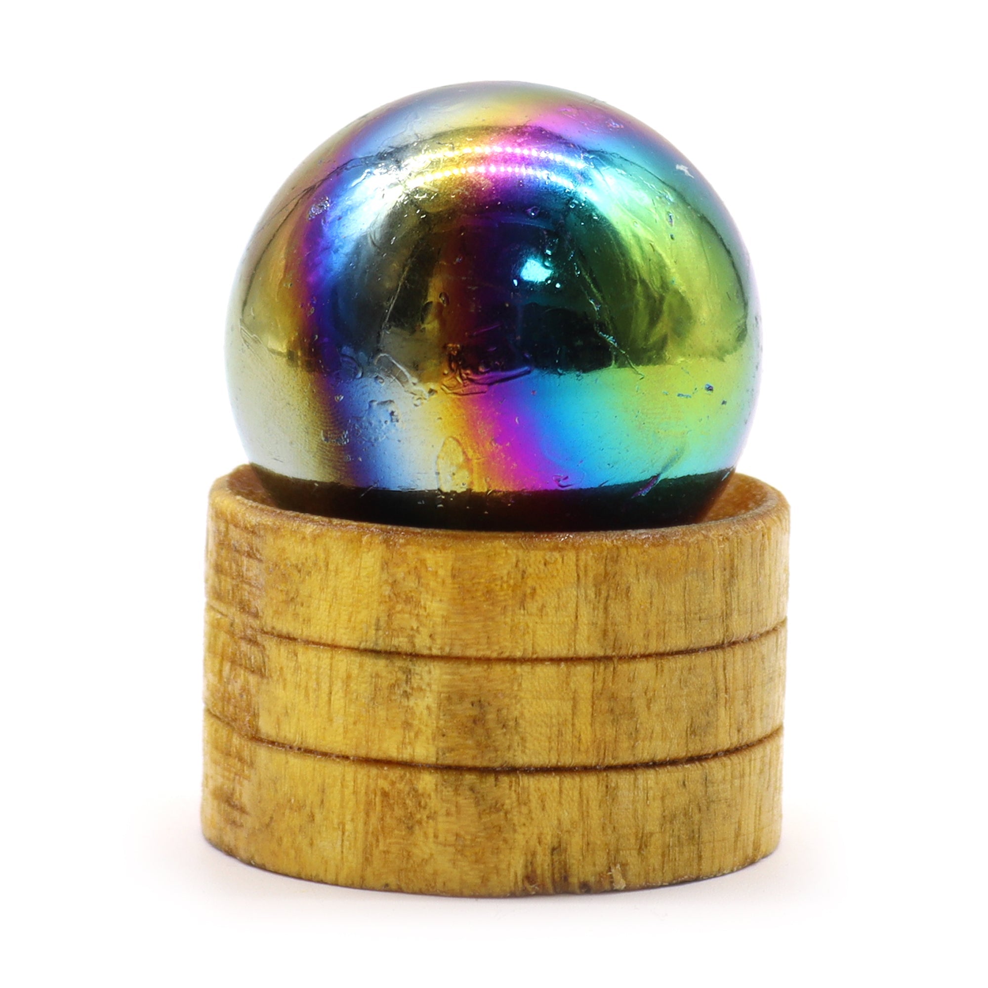 Gemstone Sphere 40mm - Amethyst Aura with Stand From Witch, Please!
