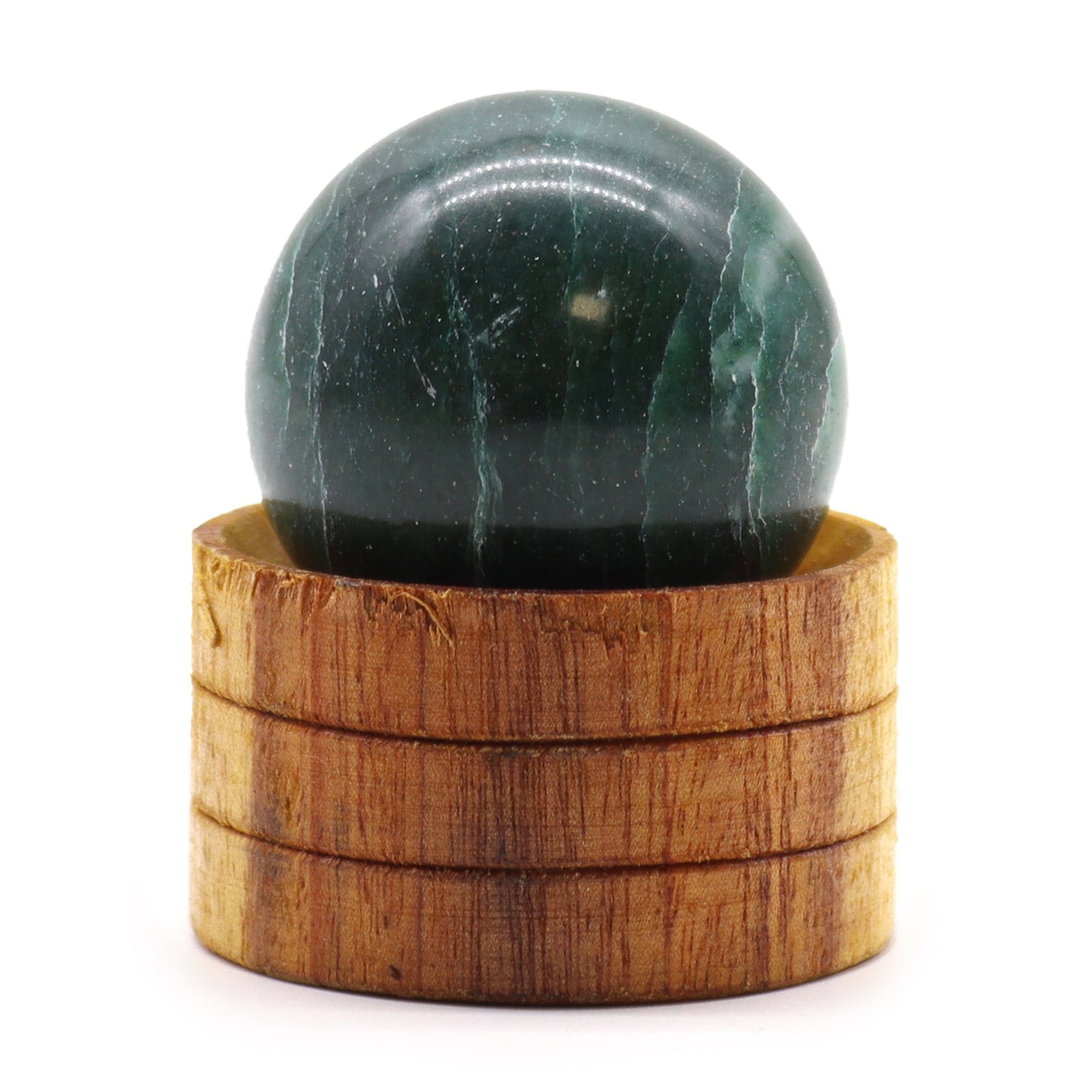 Gemstone Sphere 40mm - Indian Jade  with Stand From Witch, Please!