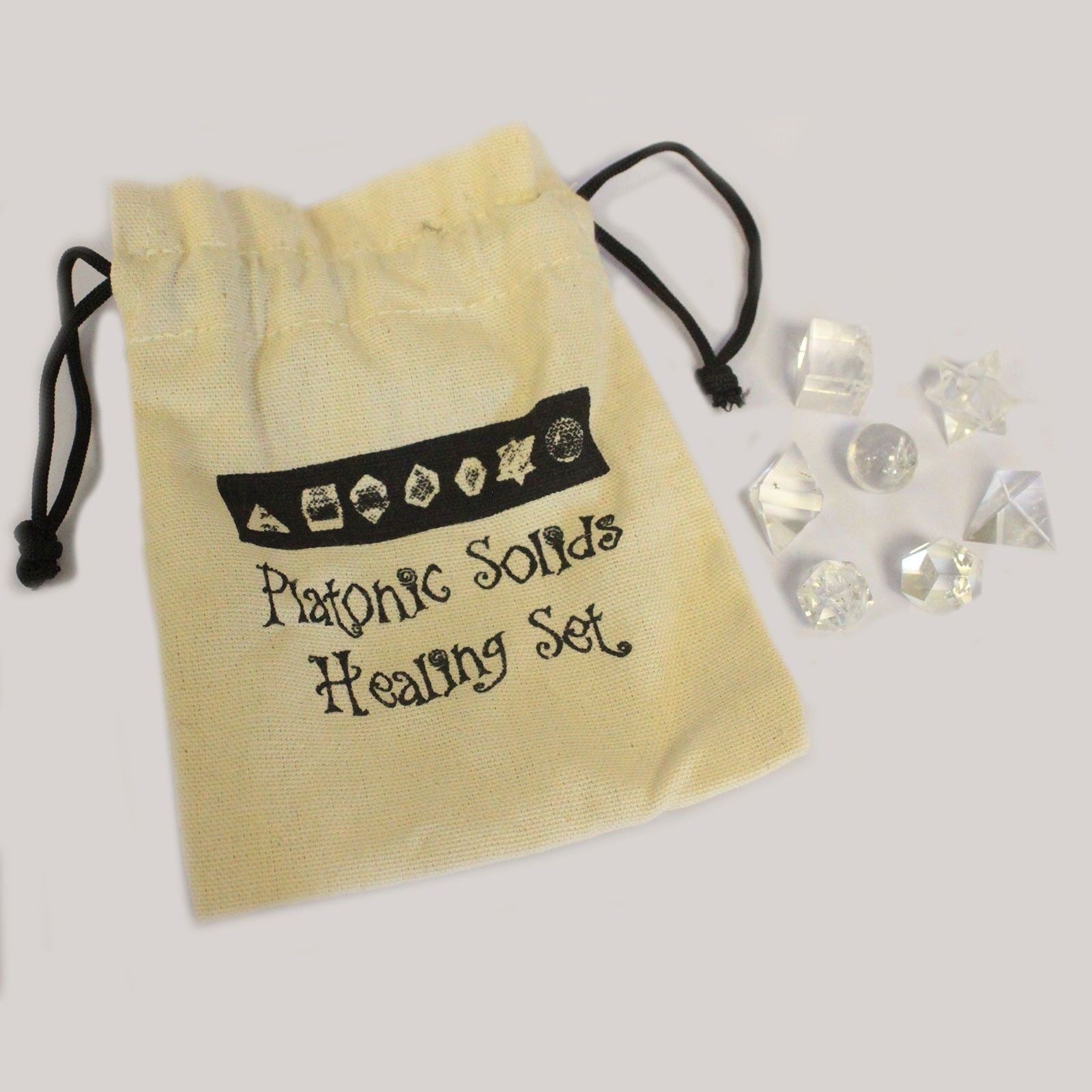 Geometric Seven Piece Crystal Set Esoteric Pouch Sets