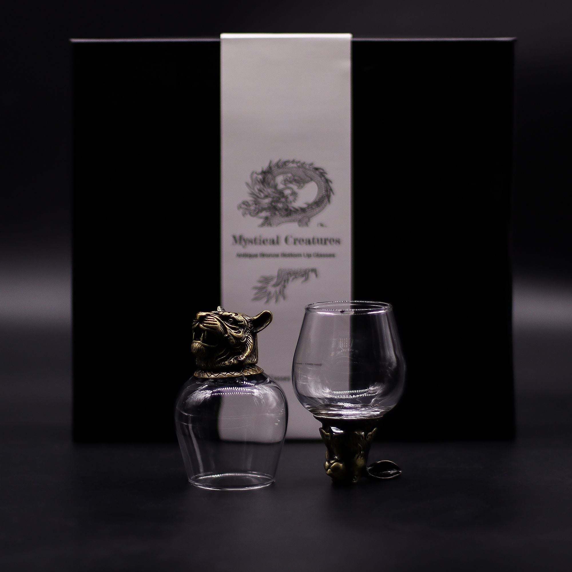 Gift Set of 6 Glasses (100ml) - Mystical Creatures - Antique Bronze