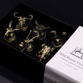 Gift Set of 6 Shot Glasses (50ml) - Wild Forest Creatures - Antique Bronze Mystical