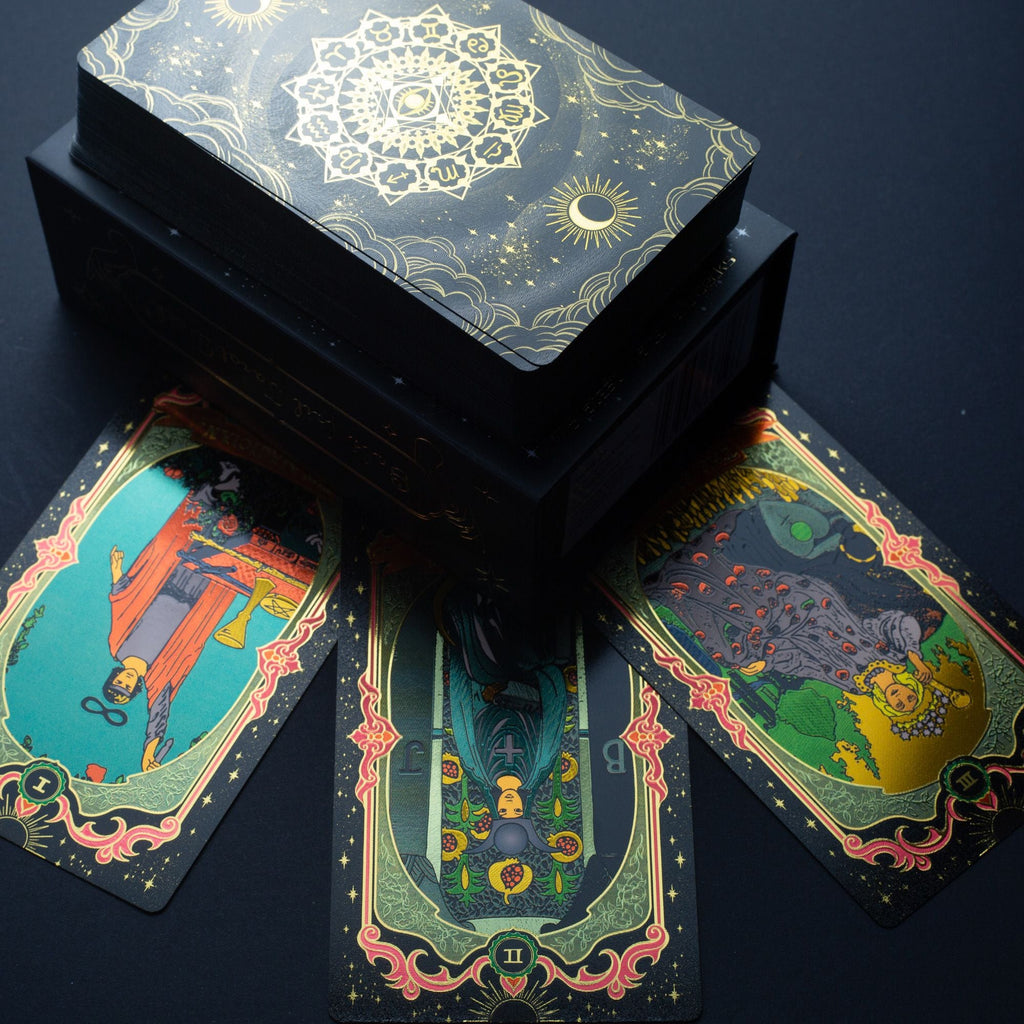 Gold Foil Tarot Card Set - with booklet Cards & Reading Cloths