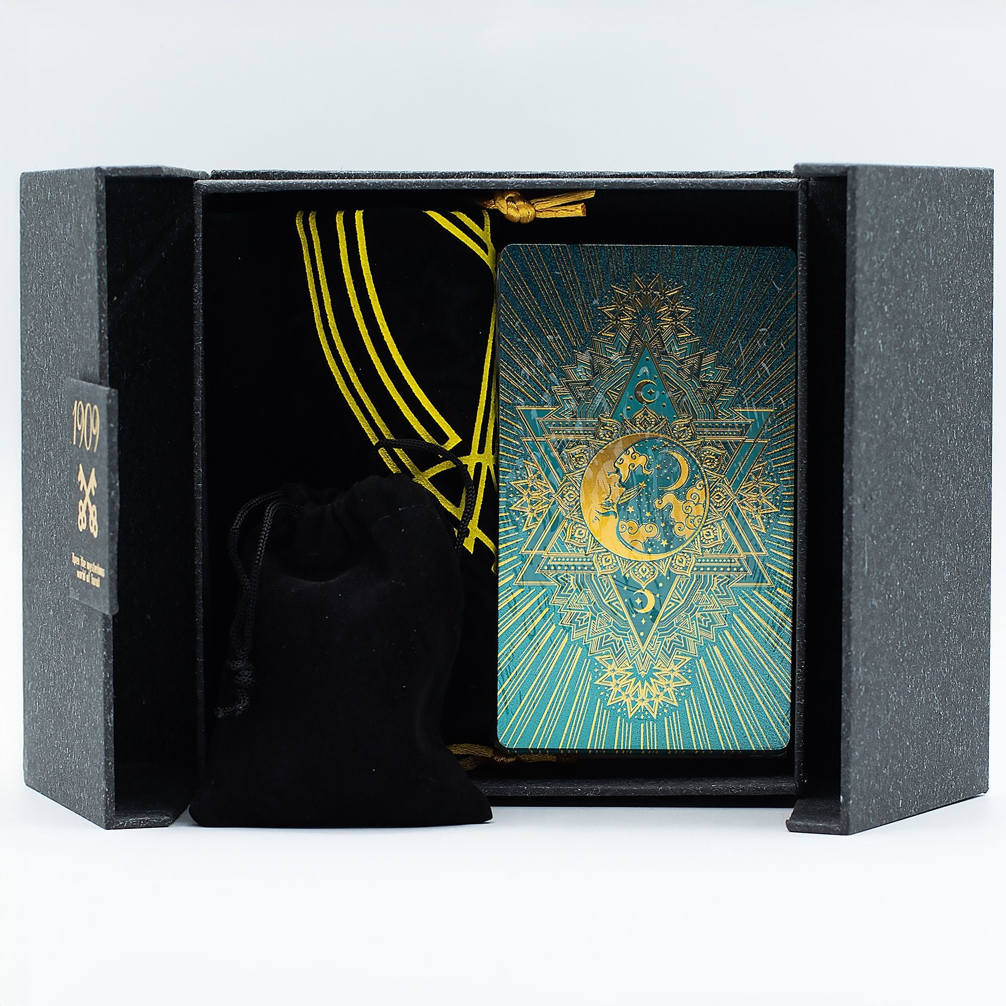 Gold & Turquoise Foil Tarot Card - Luxury Gift Set Cards Reading Cloths