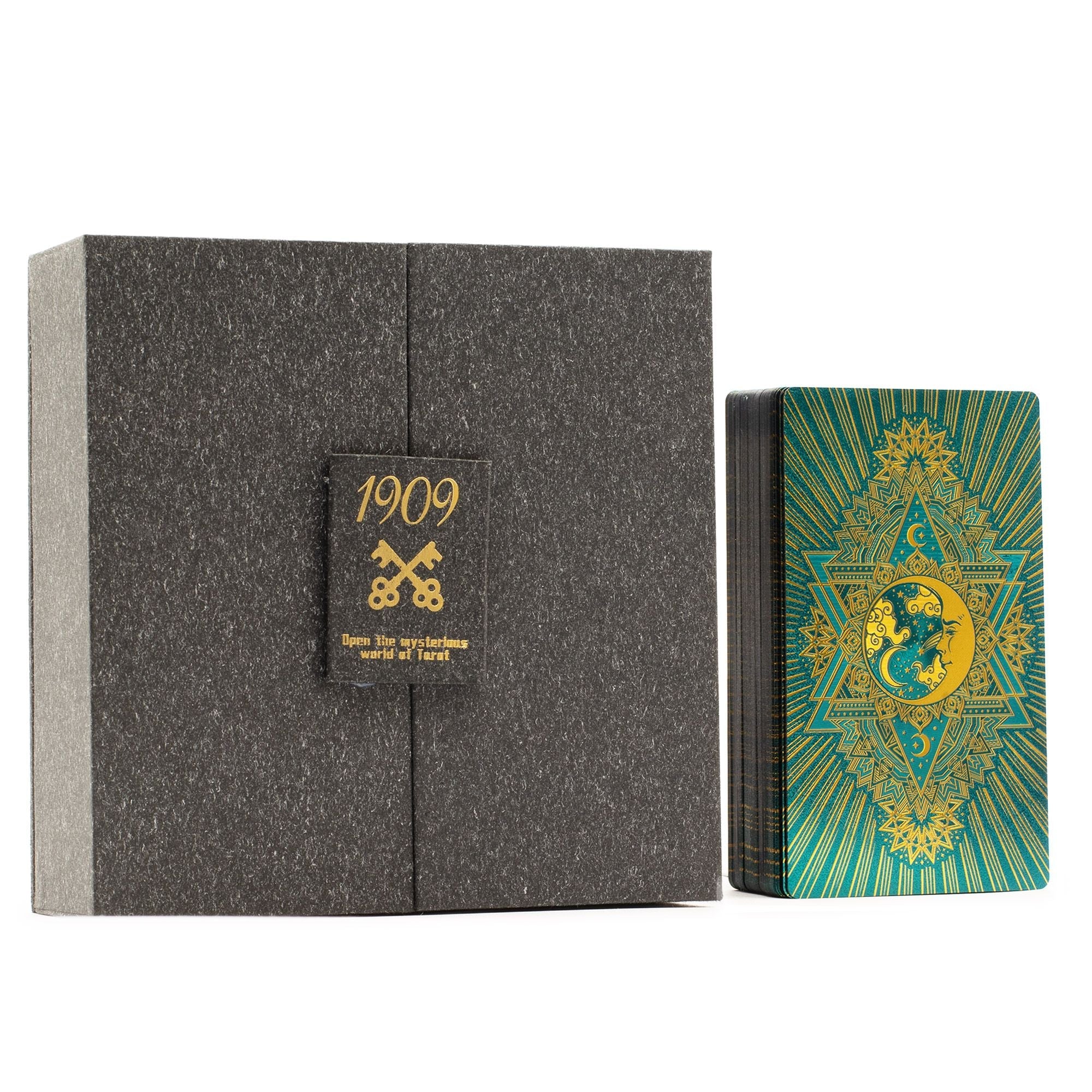 Gold & Turquoise Foil Tarot Card - Luxury Gift Set Cards Reading Cloths