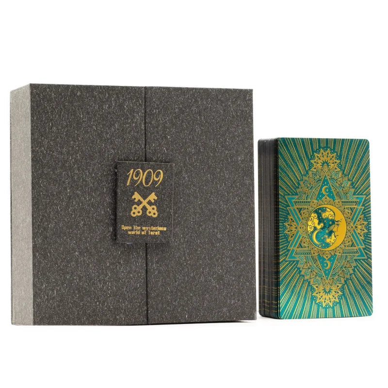 Gold & Turquoise Foil Tarot Card - Luxury Gift Set Cards Reading Cloths