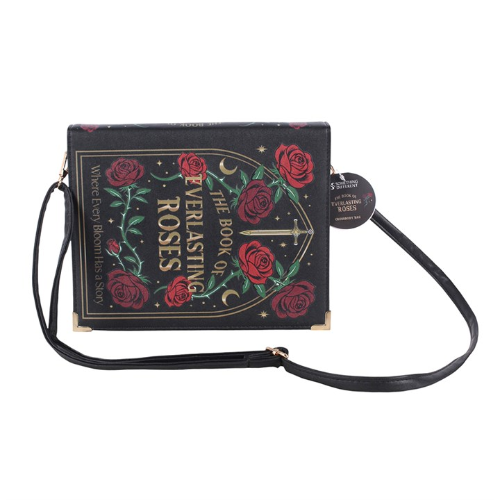 Gothic Rose Book Shaped Crossbody Bag