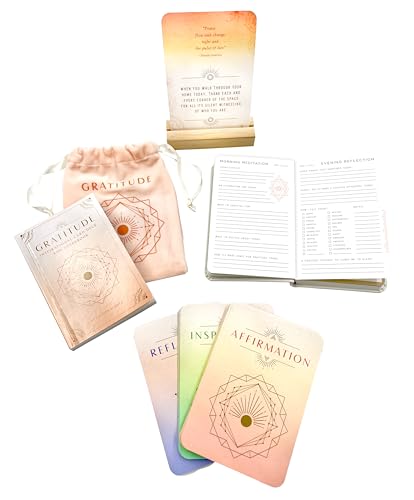 Gratitude Journal and Inspirational Card Deck Set Multiple-component retail product Calendars Diaries & Annuals