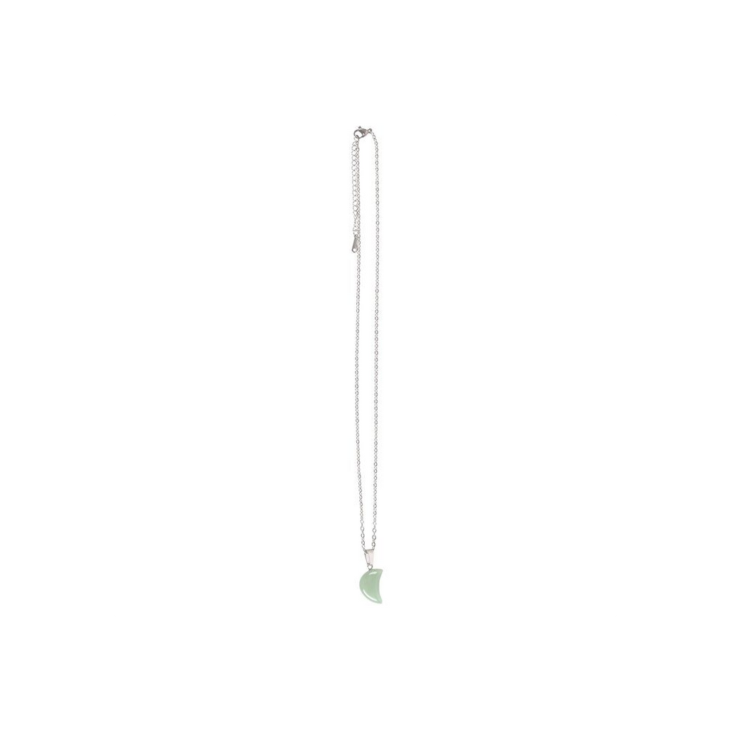 Green Aventurine Crystal Moon Necklace on Greeting Card From Witch, Please!
