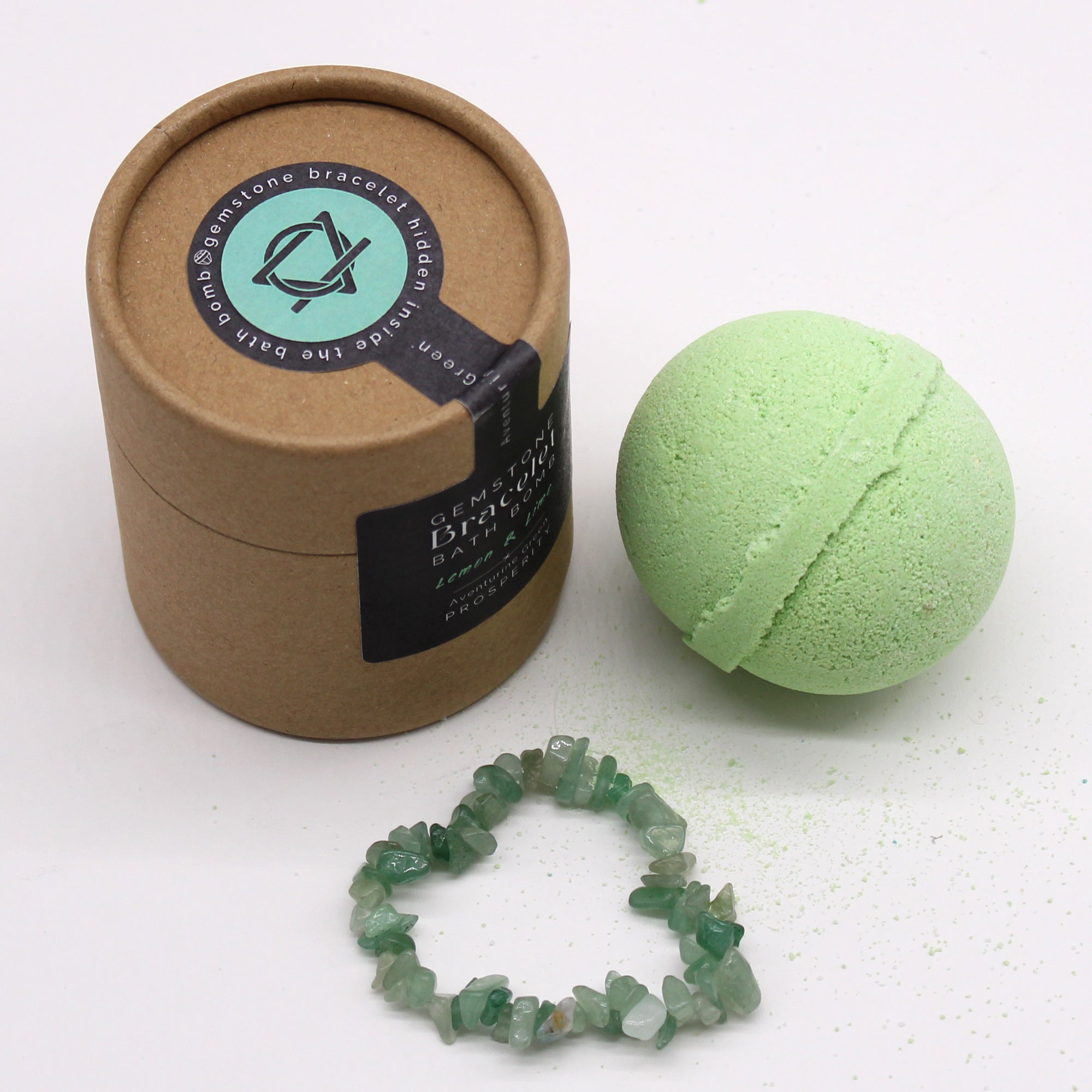 Green Aventurine Gem Bracelet Bath Bomb From Witch, Please!