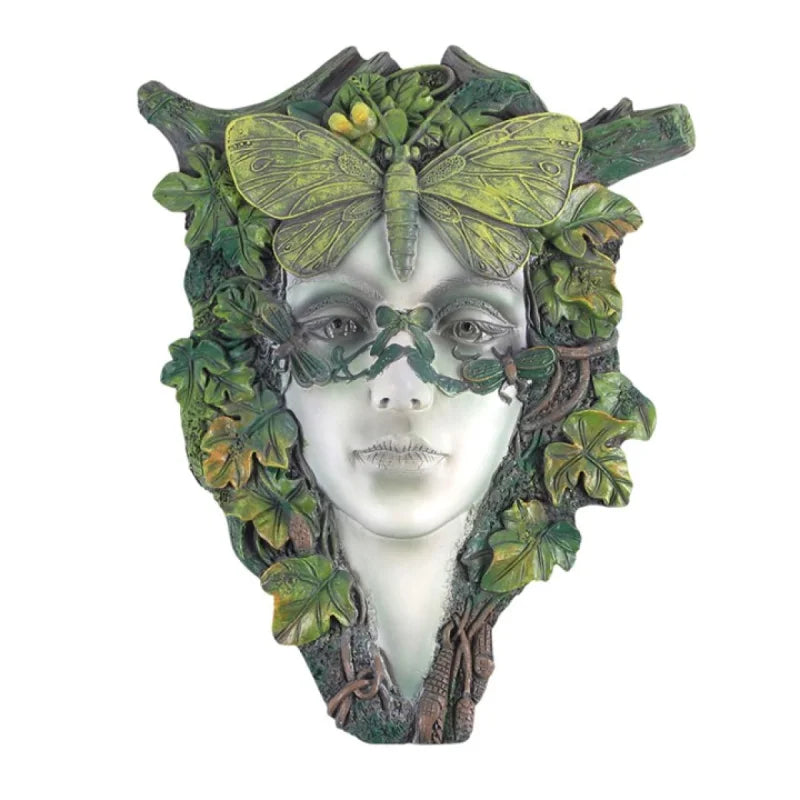 Green Goddess with Butterfly Wall Plaque