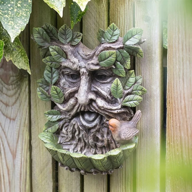 Green Man Wall Bird Bath