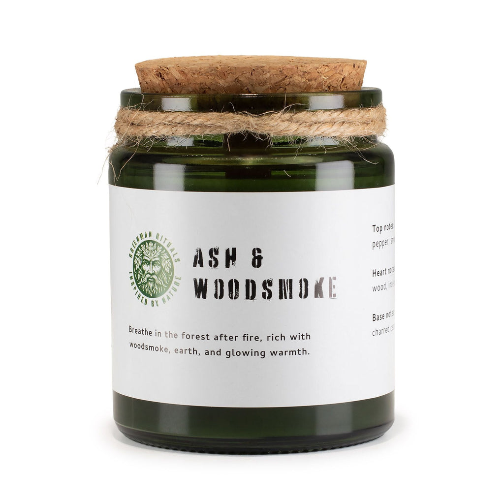 Greenman Woodwick Soy Candle - Ash & Woodsmoke Rituals Candles