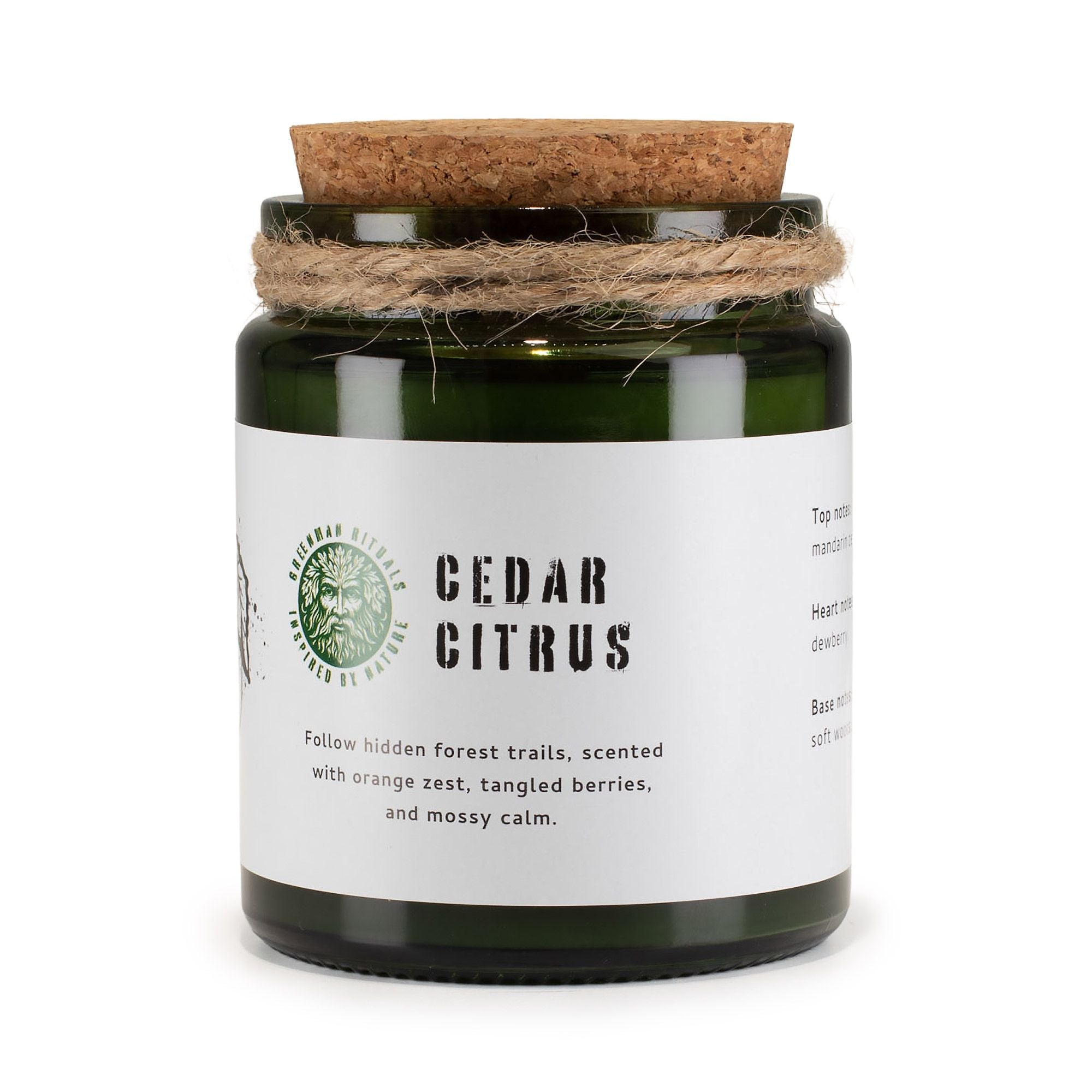 Greenman Woodwick Soy Candle - Cedar Citrus Rituals Candles