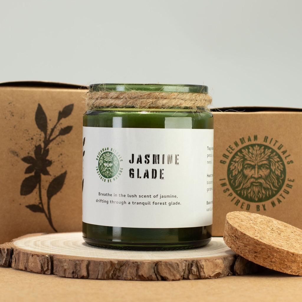 Greenman Woodwick Soy Candle - Jasmine Glade Rituals Candles