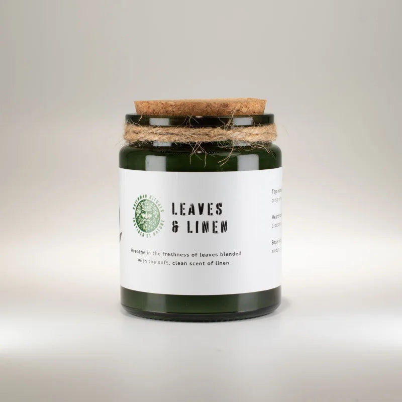 Greenman Woodwick Soy Candle - Leaves & Linen Rituals Candles