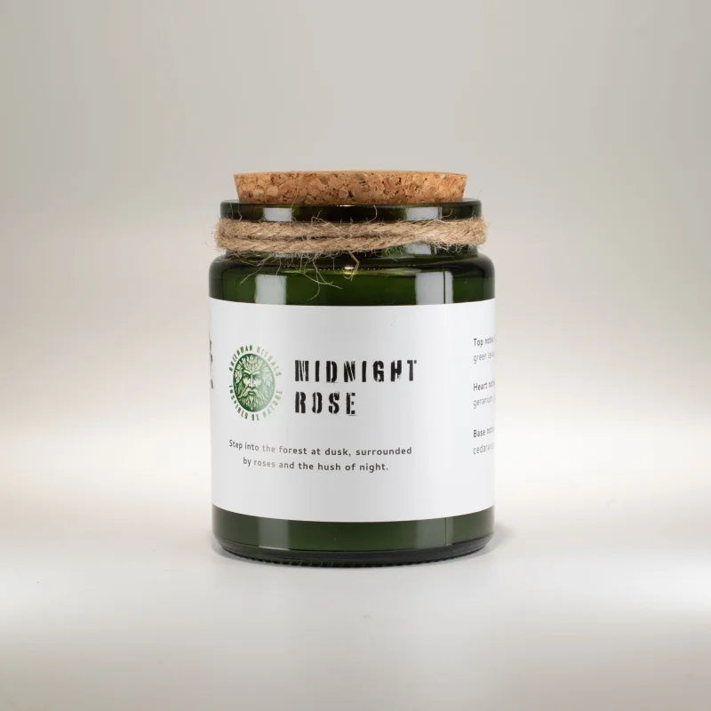 Greenman Woodwick Soy Candle - Midnight Rose Rituals Candles
