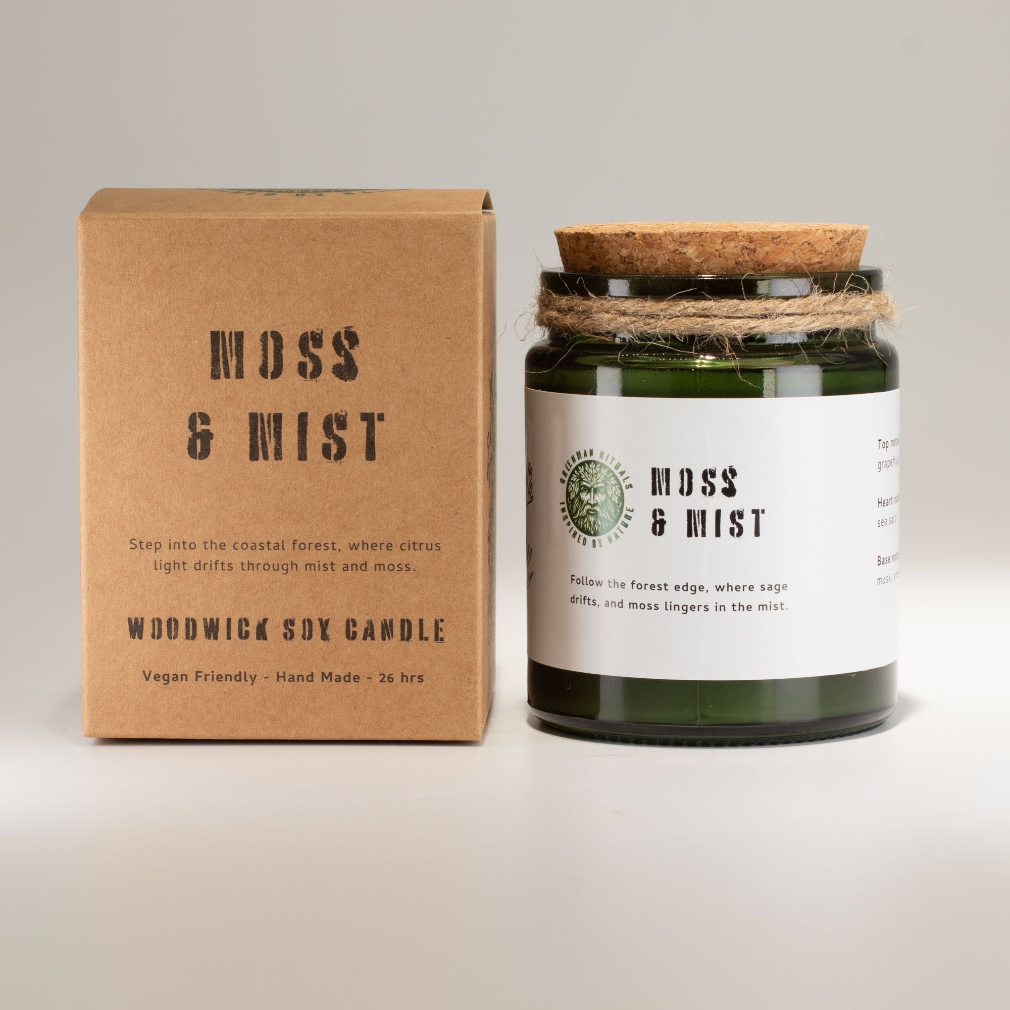 Greenman Woodwick Soy Candle - Moss & Mist Rituals Candles