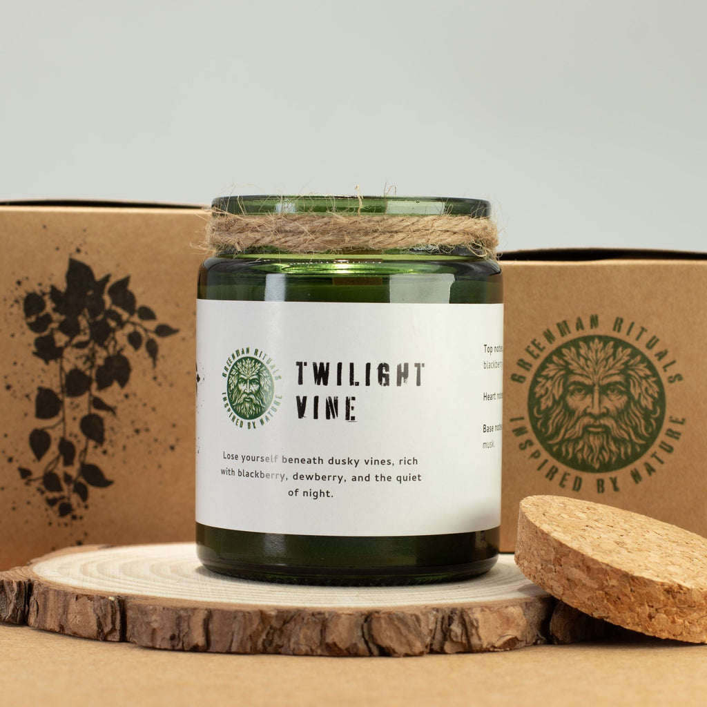 Greenman Woodwick Soy Candle - Twilight Vine Rituals Candles