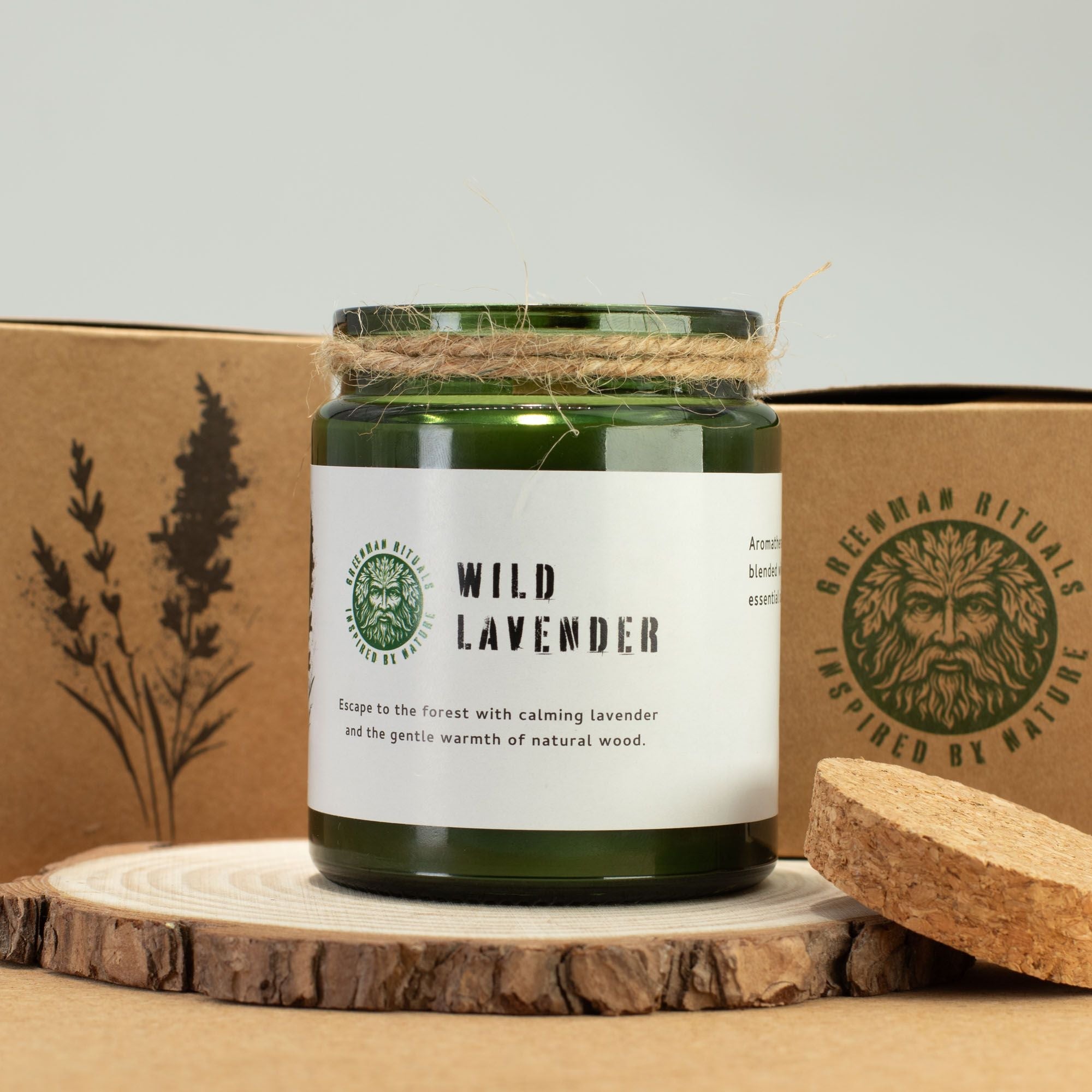 Greenman Woodwick Soy Candle - Wild Lavender Rituals Candles