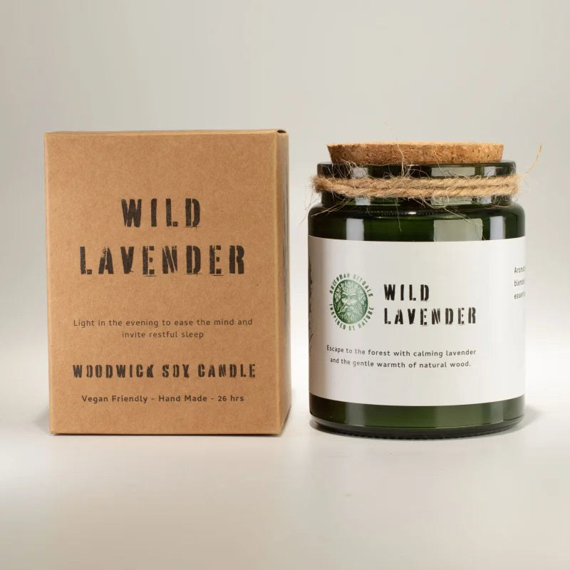 Greenman Woodwick Soy Candle - Wild Lavender Rituals Candles
