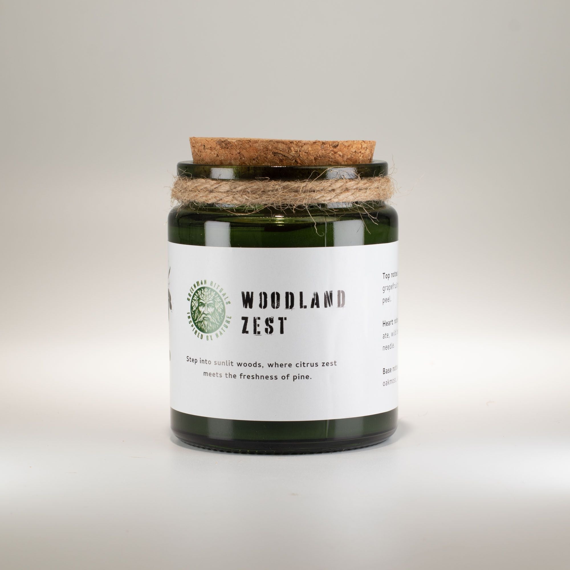 Greenman Woodwick Soy Candle - Woodland Zest Rituals Candles