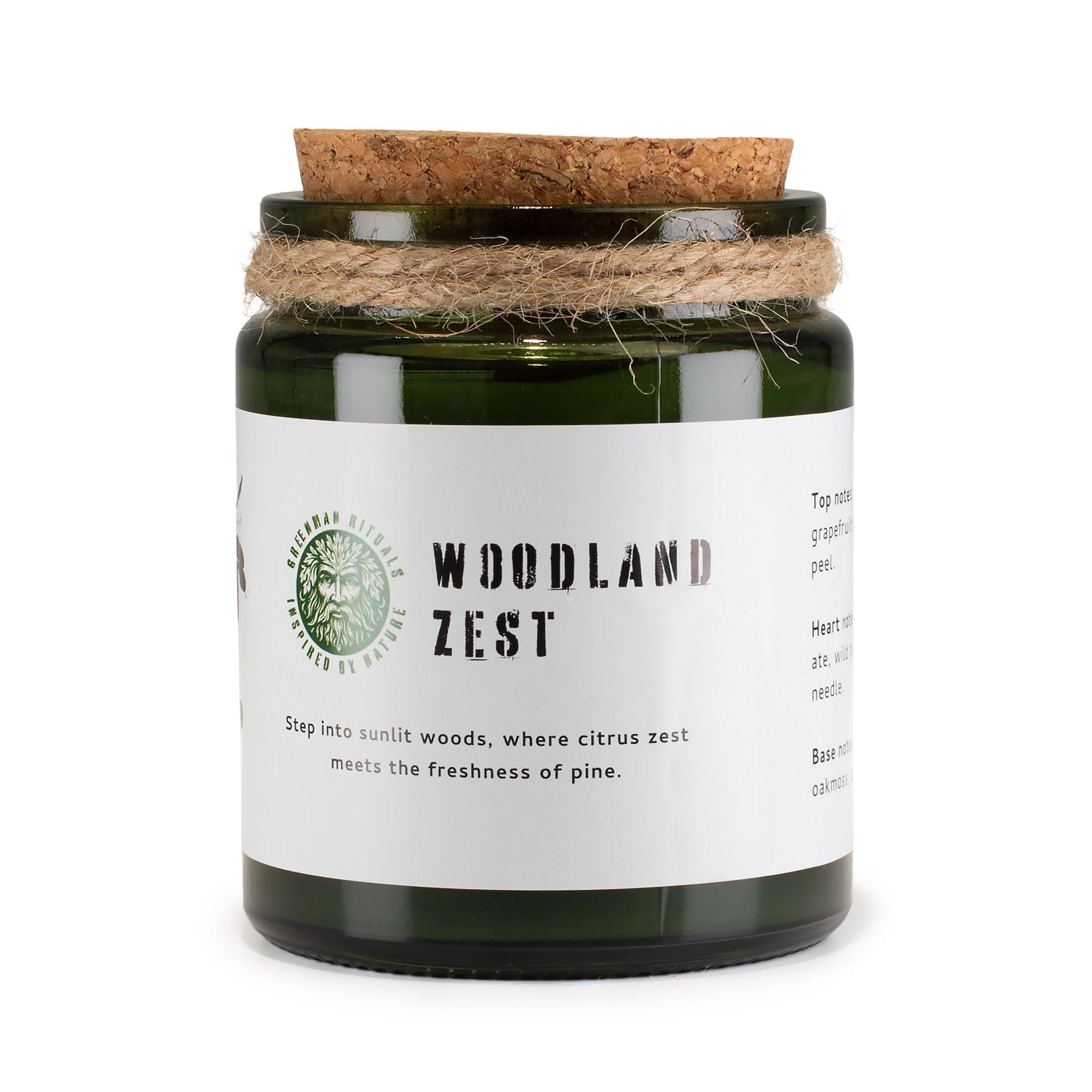 Greenman Woodwick Soy Candle - Woodland Zest Rituals Candles