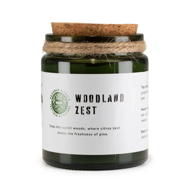 Greenman Woodwick Soy Candle - Woodland Zest Rituals Candles