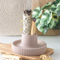 Greige Ribbed Smudge Bowl