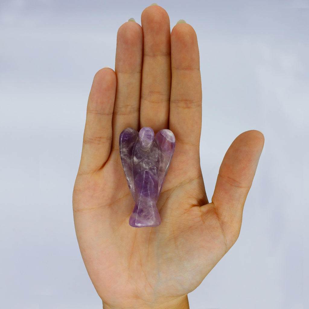 Hand Carved Gemstone Angel - Amethyst From Witch, Please!