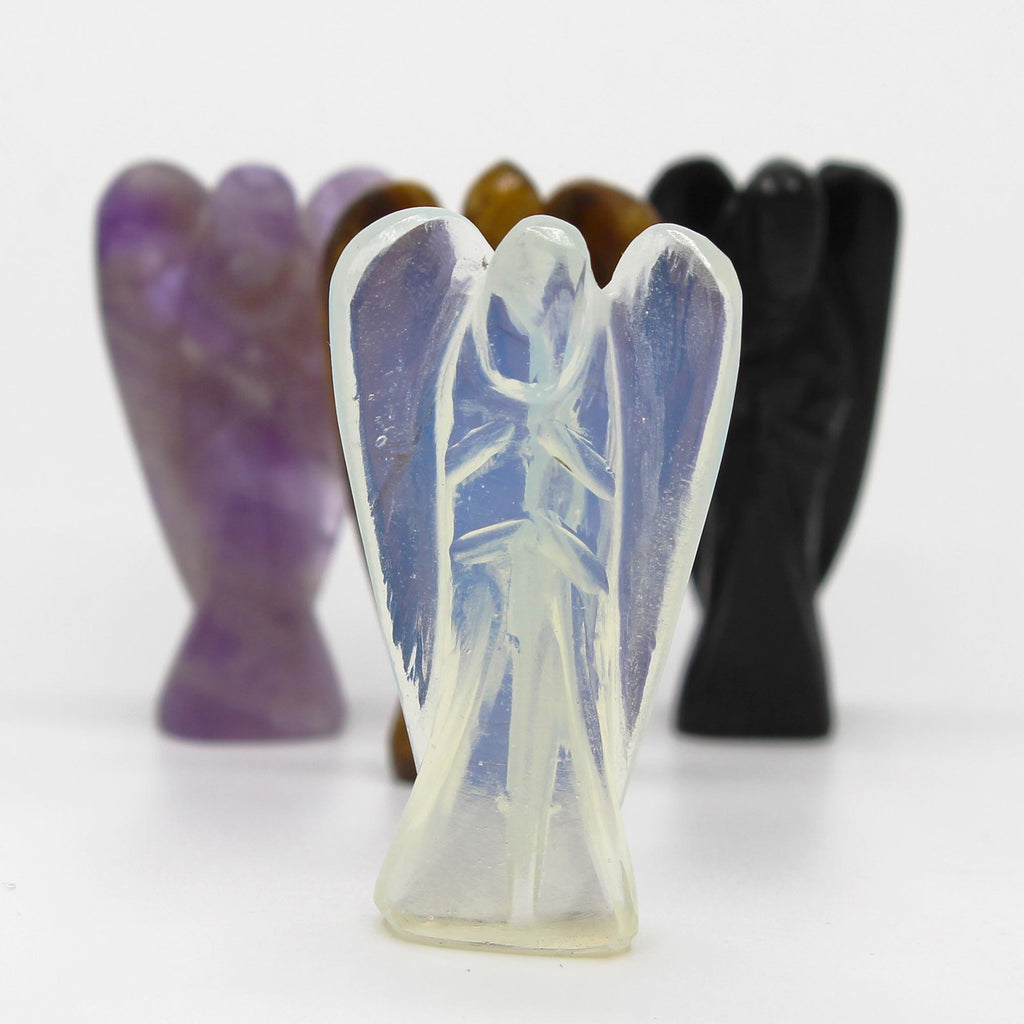 Hand Carved Gemstone Angel - Opalite From Witch, Please!
