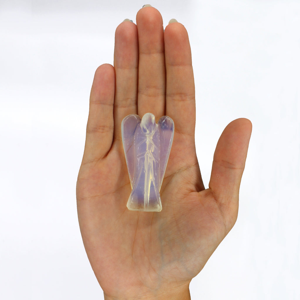 Hand Carved Gemstone Angel - Opalite From Witch, Please!