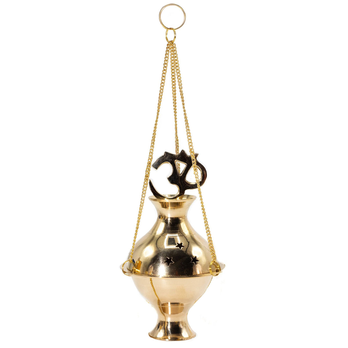 Hanging Brass Incense Burner - Om Traditional Burners