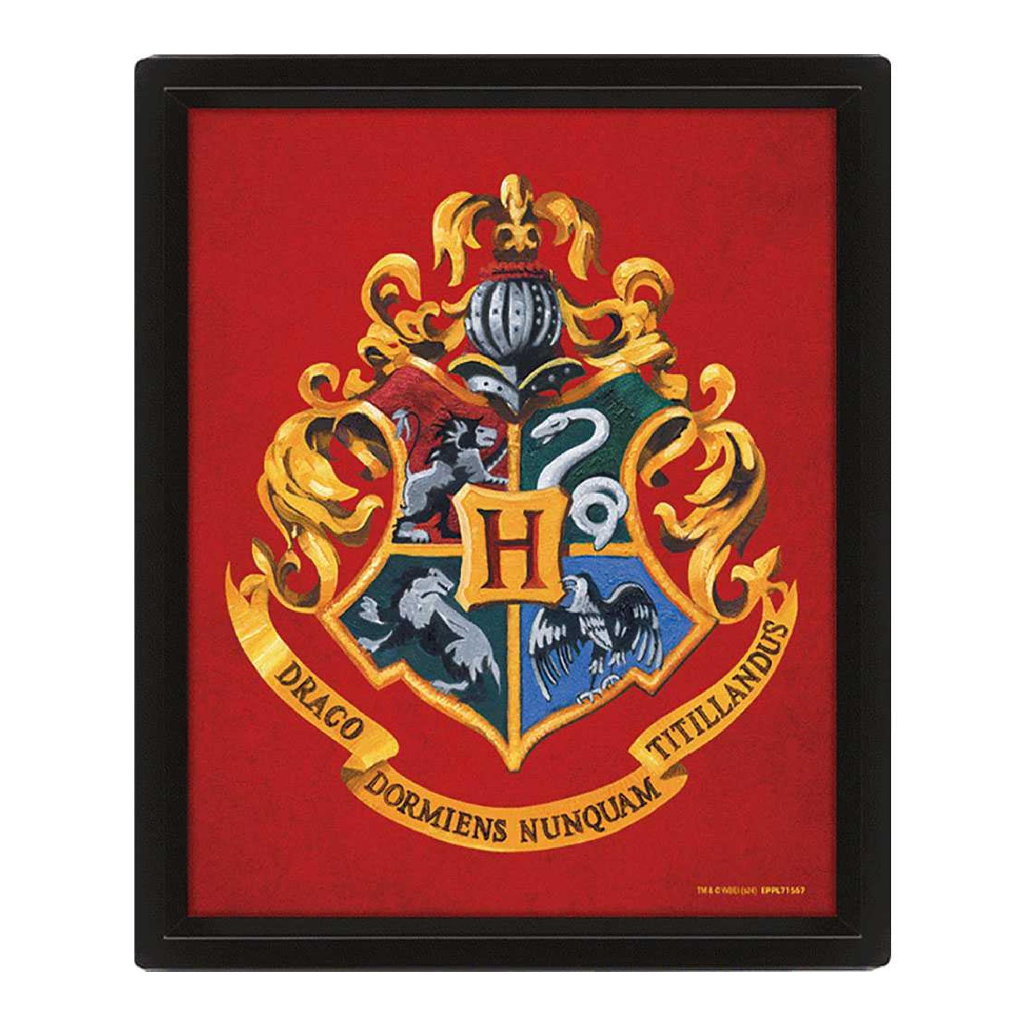 Harry Potter (Colourful Crest Gryffindor) 3D Lenticular Poster (Framed)