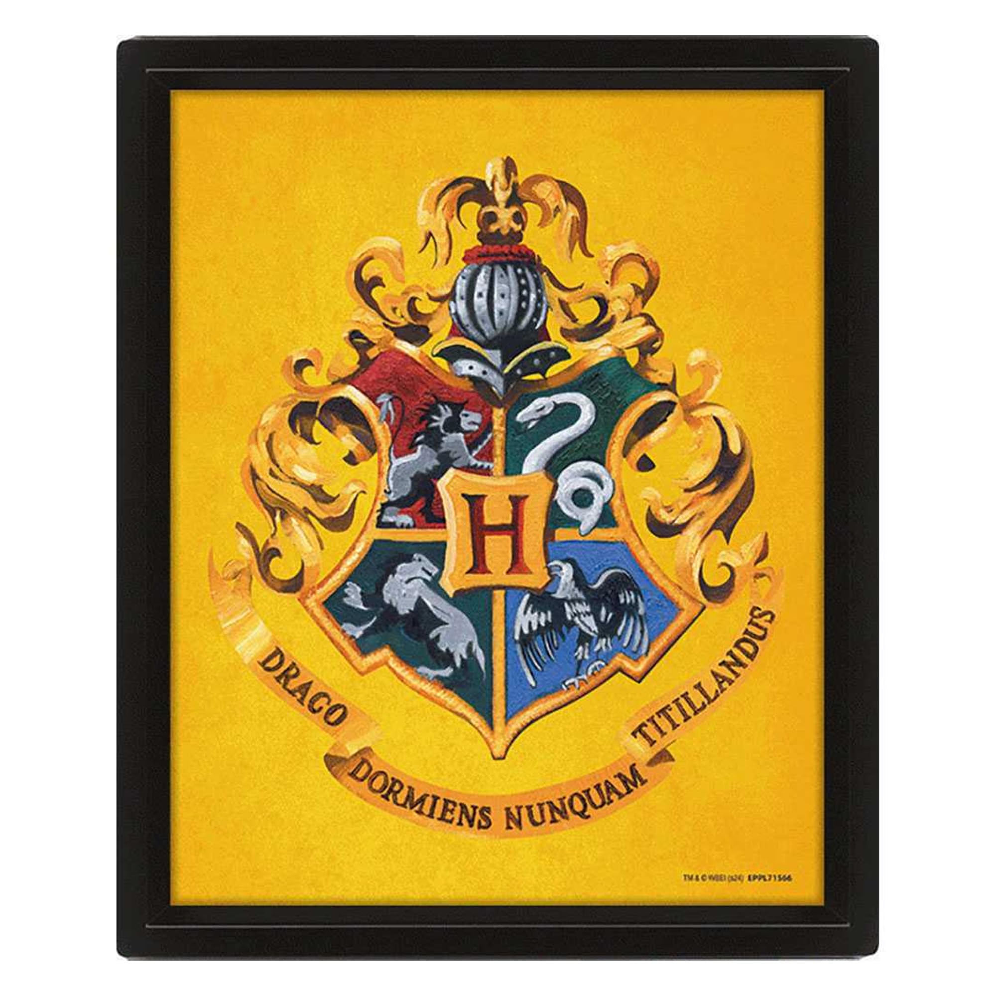 Harry Potter (Colourful Crest Hufflepuff) 3D Lenticular Poster (Framed)