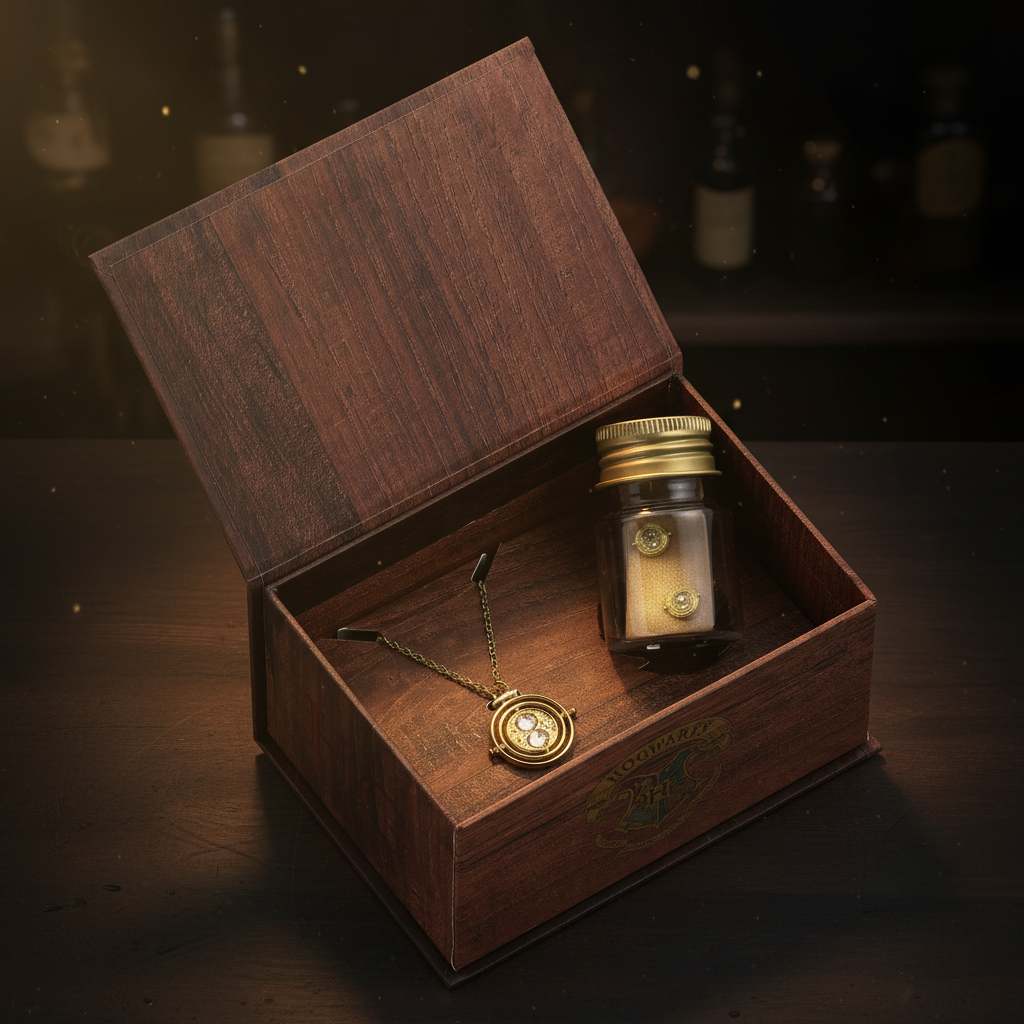 Harry Potter Hermione Potions Gift Box with a Time Turner Necklace & Stud Earrings