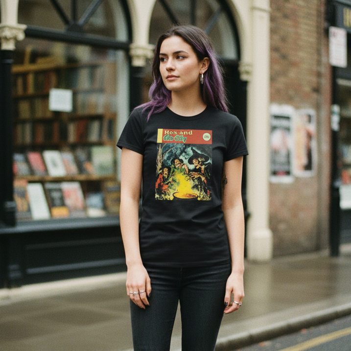 Hex And The City Classic Womens Crewneck Black T-shirt