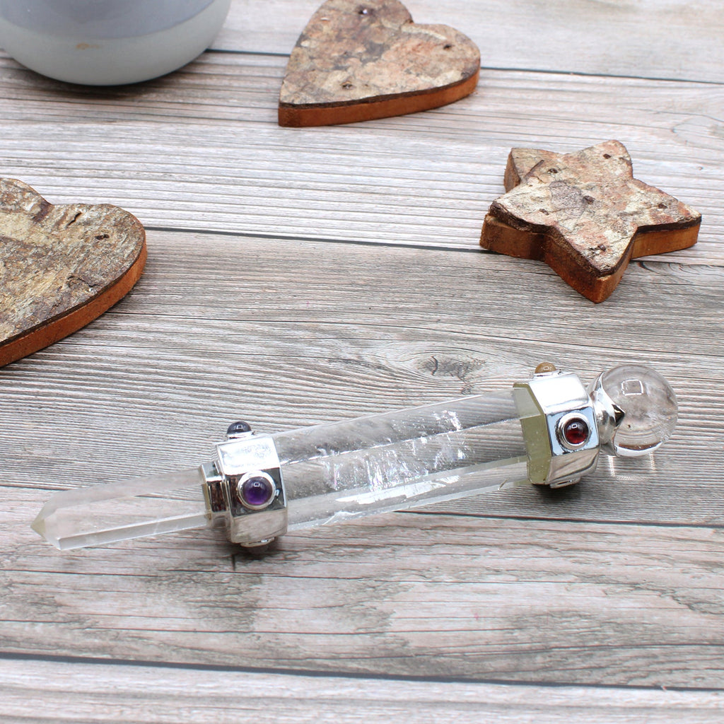 Hexagonal Crystal Healing Wand - 12cm - Rock Quartz From Witch, Please!