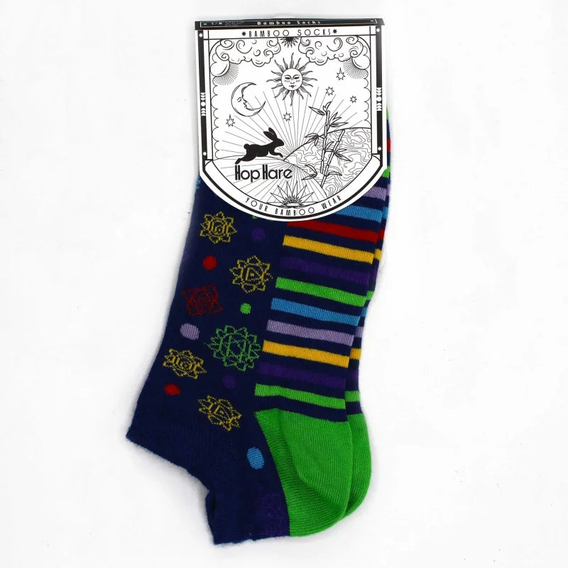 S/M Hop Hare Bamboo Socks Low (3.5-6.5) - 7 Chakra - Cut