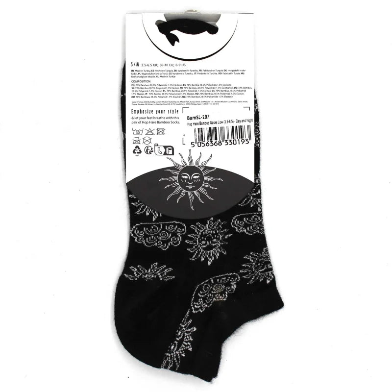 S/M Hop Hare Bamboo Socks Low (3.5-6.5) - Day and Night - Cut