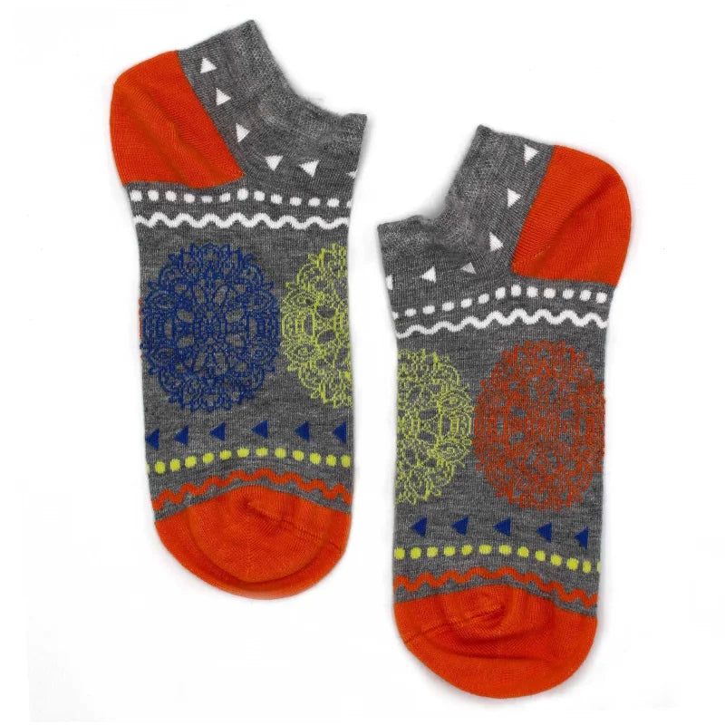 S/M Hop Hare Bamboo Socks Low (3.5-6.5) - Flowers of Life - Cut