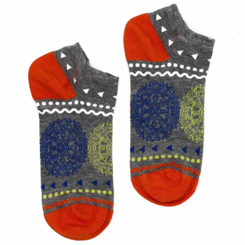 S/M Hop Hare Bamboo Socks Low (3.5-6.5) - Flowers of Life - Cut