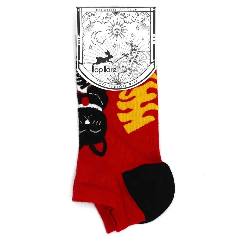 S/M Hop Hare Bamboo Socks Low (3.5-6.5) - Lucky Cat - Cut