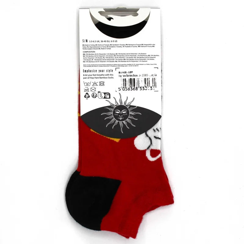 S/M Hop Hare Bamboo Socks Low (3.5-6.5) - Lucky Cat - Cut